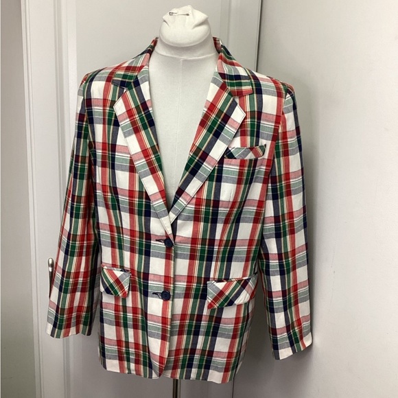 Objectives for Women Vintage Two Button Front Lapel Plaid Blazer, size EU38 - Picture 7 of 10